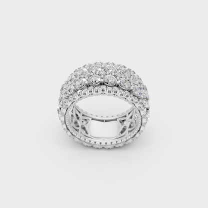 Sophisticated 6 Ct Round Lab-Grown Diamond Wedding Band with 14K White Gold setting.