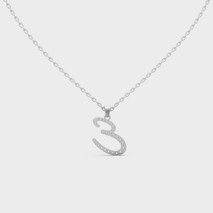 Hypoallergenic 950 Platinum "E" Alphabet Lab Grown Diamond Pendant with Matching Chain