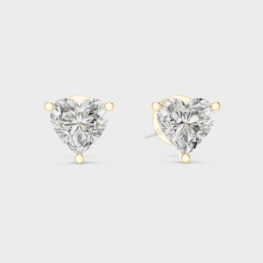 0.75 Carat Each Heart Cut Lab Grown Diamond Earrings In