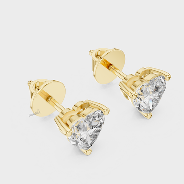 0.75 Carat Each Heart Cut Lab Grown Diamond Earrings In