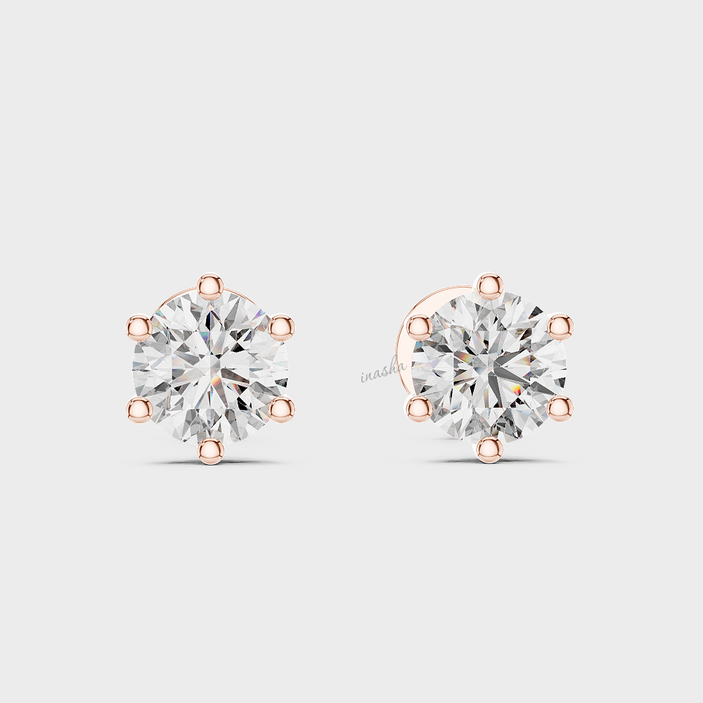 18k gold lab grown diamond stud earrings