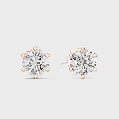 18k gold lab grown diamond stud earrings