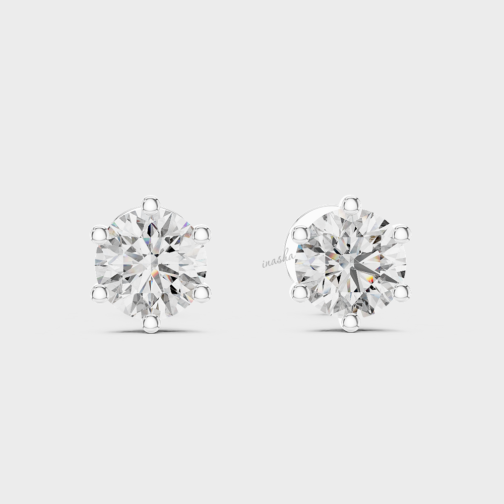 White gold lab grown diamond stud earrings
