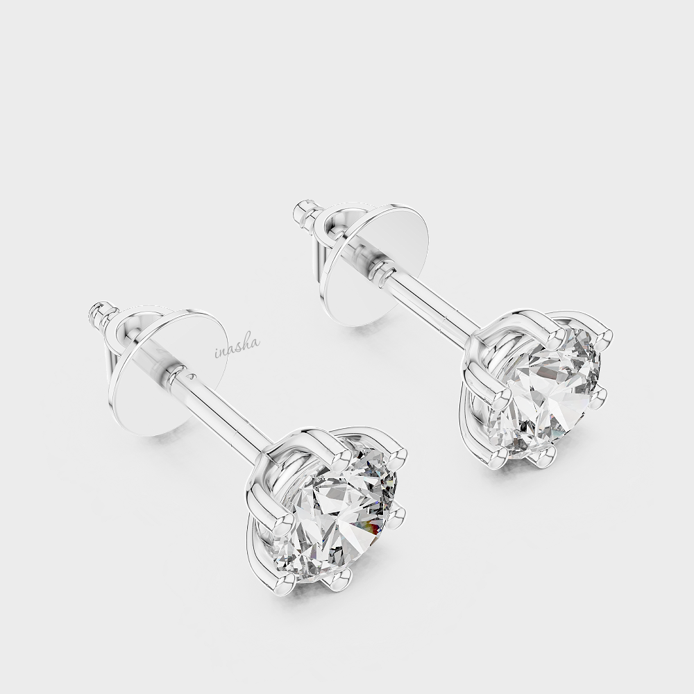 Platinum lab grown diamond stud earrings