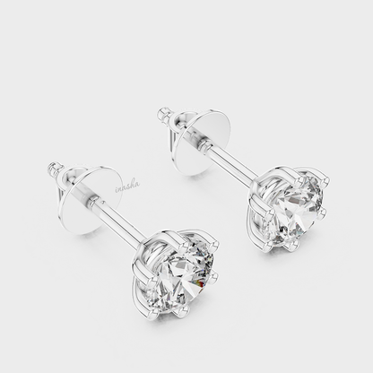 Platinum lab grown diamond stud earrings