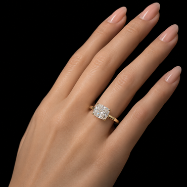 Cushion-Cut Lab-Grown Diamond Ring In 14K Yellow Gold