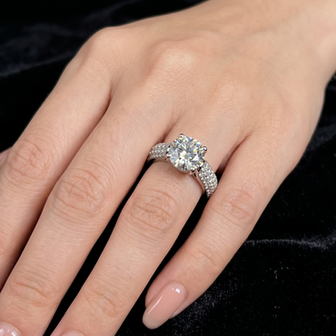 white gold lab grown diamond engagement ring