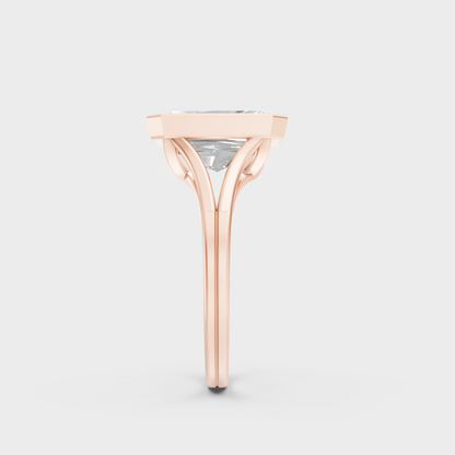 Ethical Luxury 8 Carat Radiant Lab-Grown Diamond Solitaire Ring, elegant statement in 18K Rose Gold.