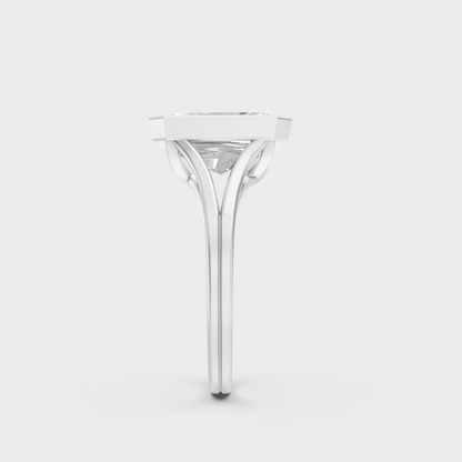 Modern 8 Carat Radiant-Cut Lab-Grown Diamond Solitaire Ring in a sleek 9K White Gold design.