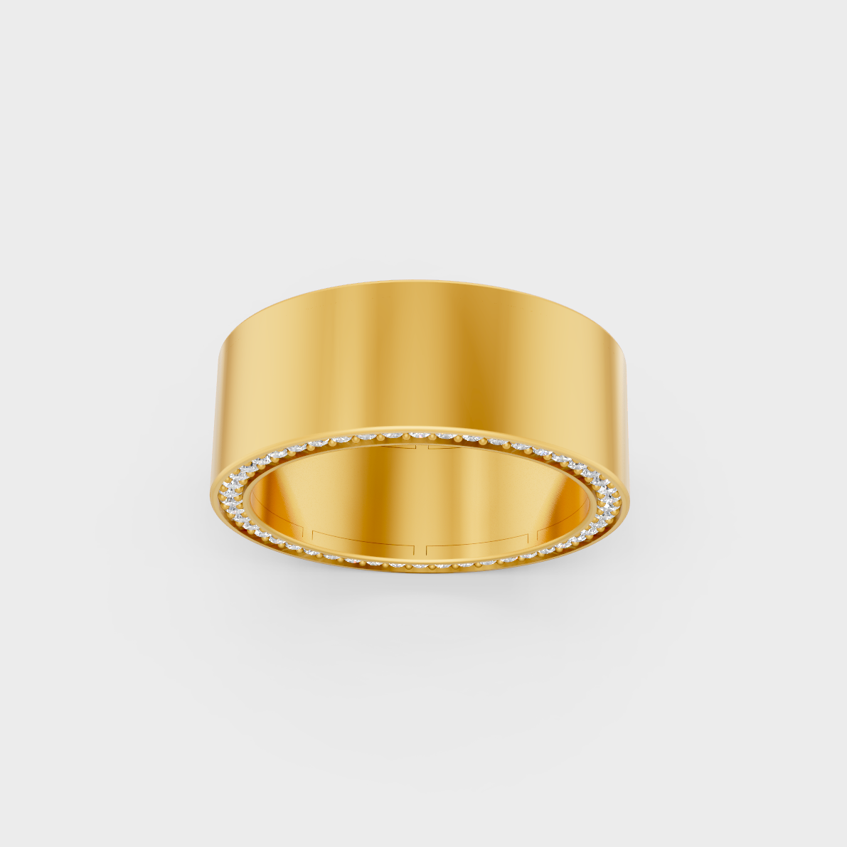 Luxury 0.62 Carat Round Cut Mens Band with brilliant styling in 9K Yellow Gold.