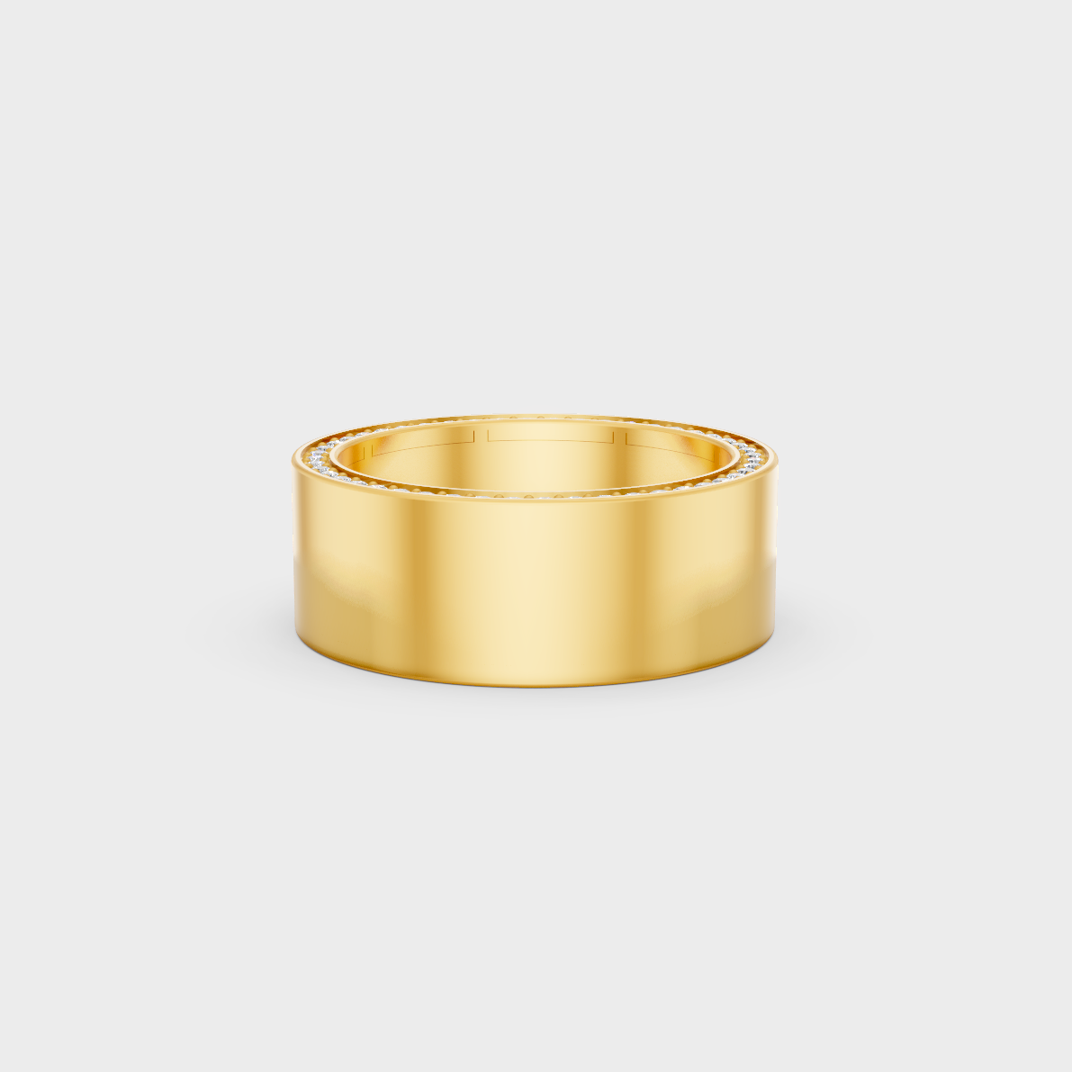 Certified 0.62 Carat Round-Cut Lab-Grown Diamond Men's Band in 18K Yellow Gold.