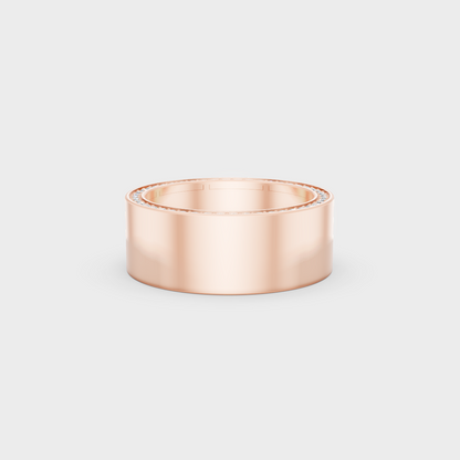 Distinctive 0.62 Carat Round-Cut Lab-Grown Diamond Men's Band in 18K Rose Gold.