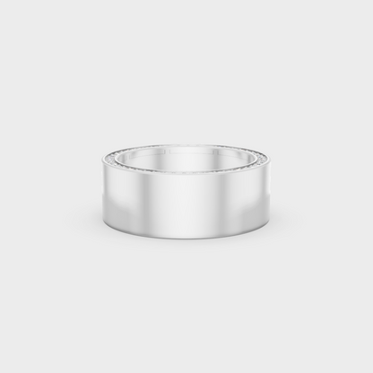 Modern 0.62 Carat Round-Cut Lab-Grown Diamond Men's Band in a sleek 9K White Gold design.