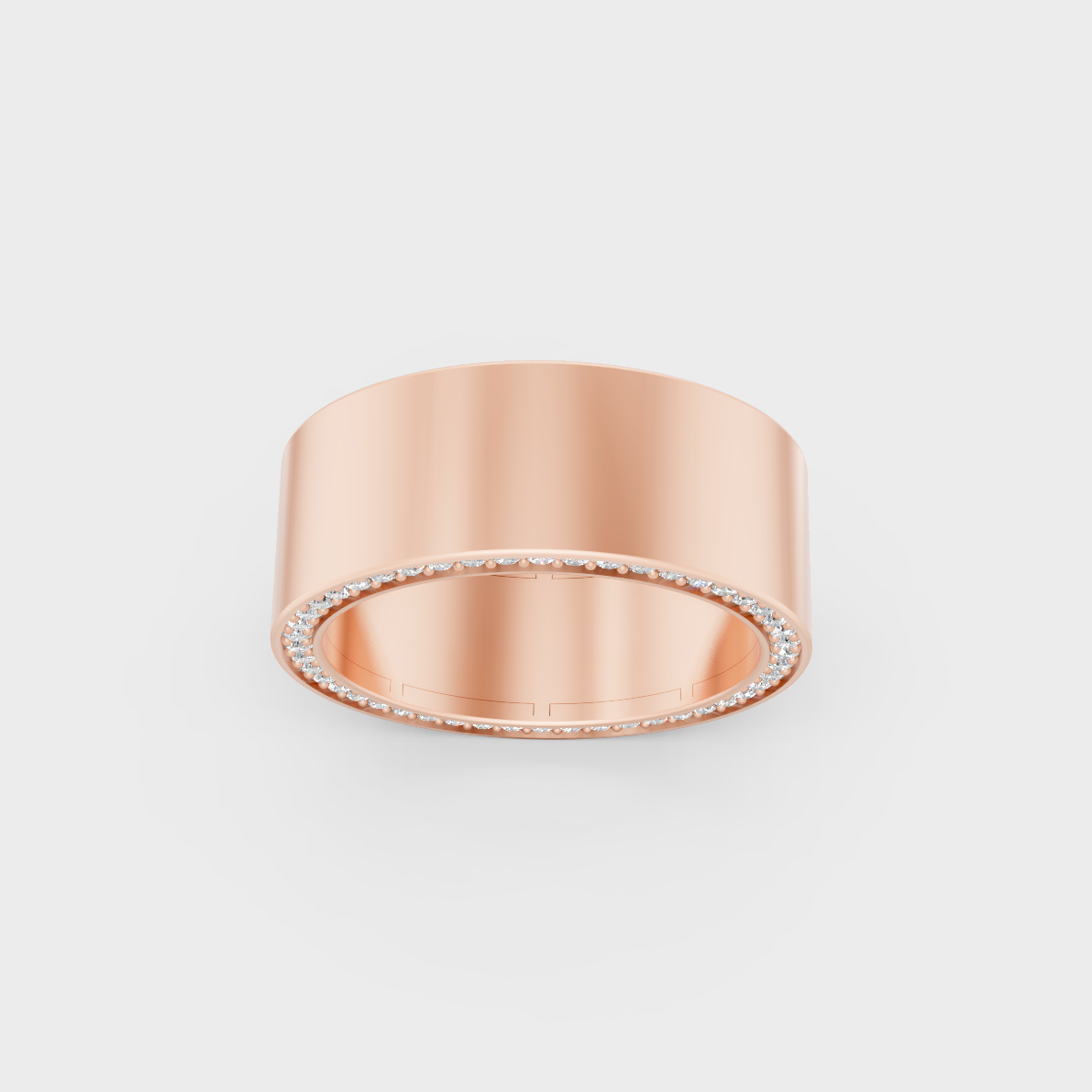 Unique 0.62 Carat Round-Cut Lab-Grown Diamond Men's Band with modern appeal in 9K Rose Gold.
