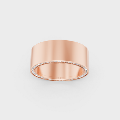 Unique 0.62 Carat Round-Cut Lab-Grown Diamond Men's Band with modern appeal in 9K Rose Gold.