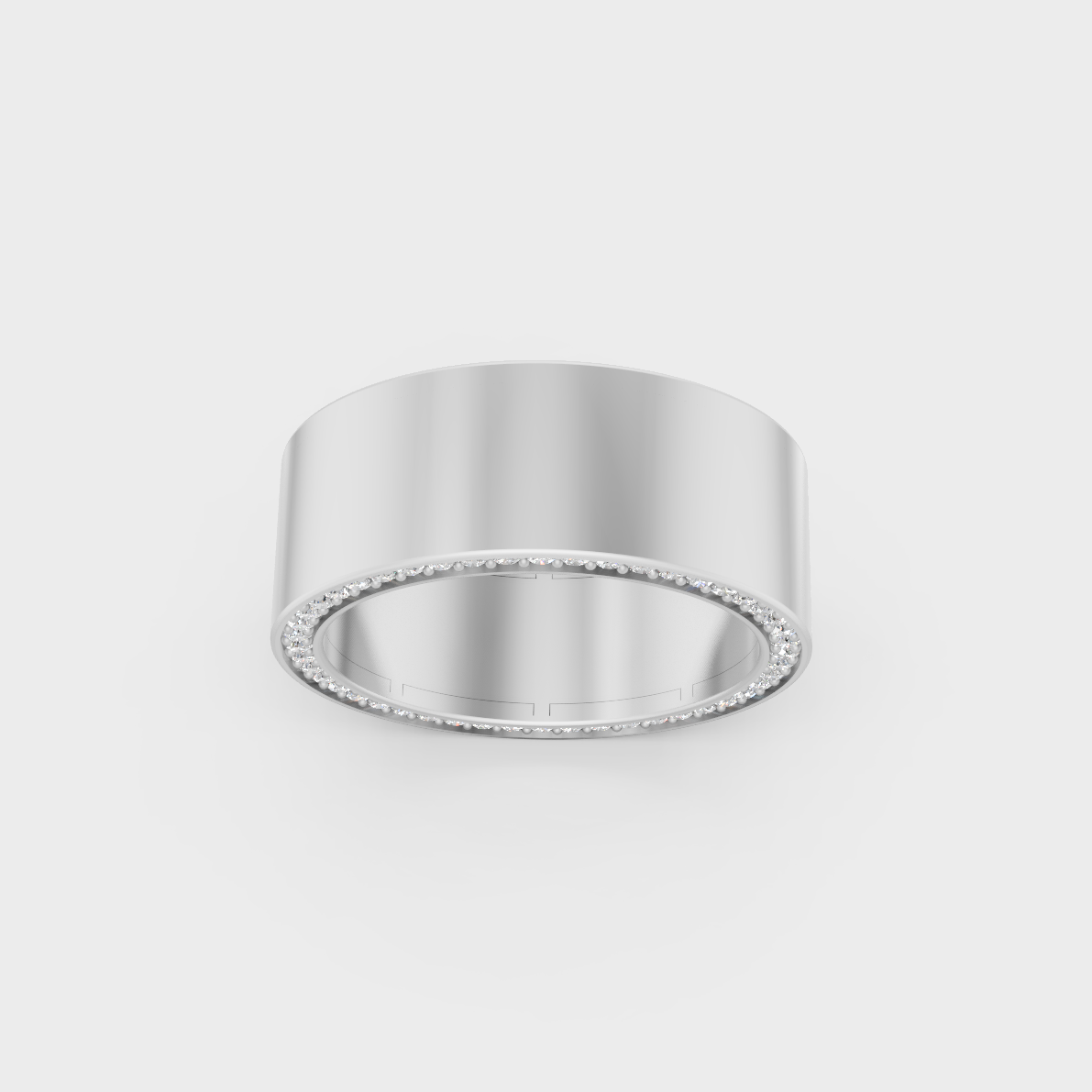 Certified 0.62 Carat Round-Cut Lab-Grown Diamond Men's Band in 950 Platinum.
