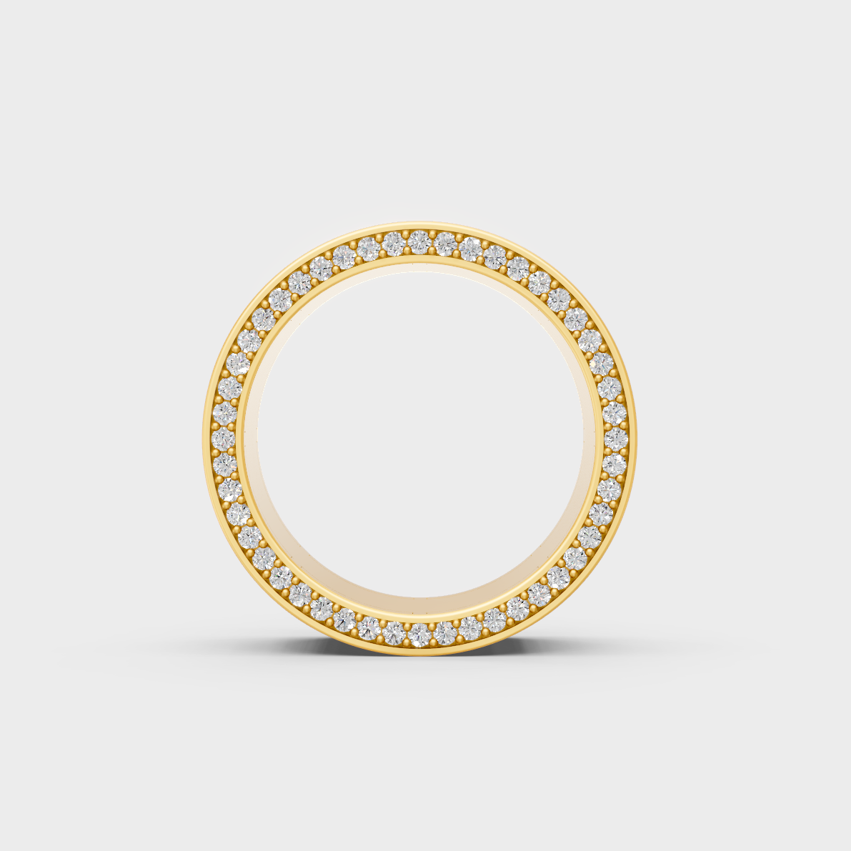 Majestic 0.62 Ct Round Lab-Grown Diamond Men's Wedding Ring in a polished 14K Yellow Gold setting.