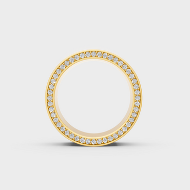 Majestic 0.62 Ct Round Lab-Grown Diamond Men's Wedding Ring in a polished 14K Yellow Gold setting.