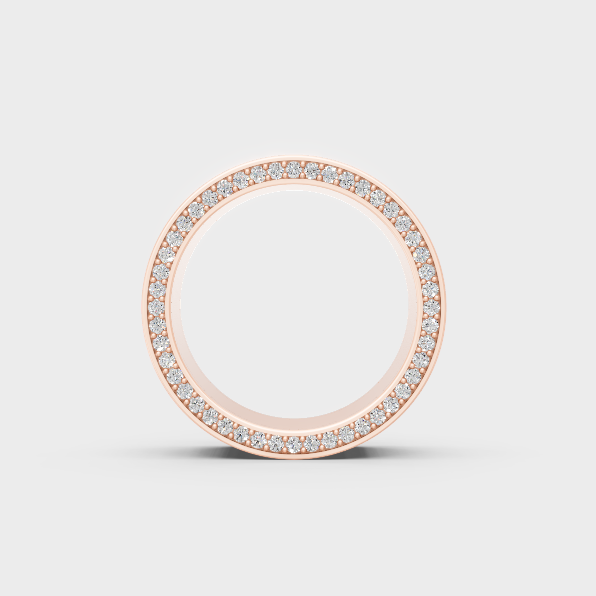 Exquisite 0.62 Ct Round Lab-Grown Diamond Men's Wedding Ring, polished 14K Rose Gold finish.