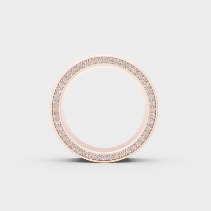 Exquisite 0.62 Ct Round Lab-Grown Diamond Men's Wedding Ring, polished 14K Rose Gold finish.