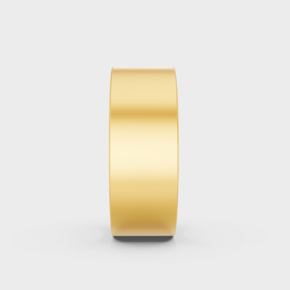 Close-Up View of 0.62 Ct Round Lab-Grown Diamond Men's Band with warm 18K Yellow Gold band.