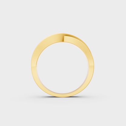 Luxury 0.20 Carat Round Cut Mens Band with brilliant styling in 9K Yellow Gold.