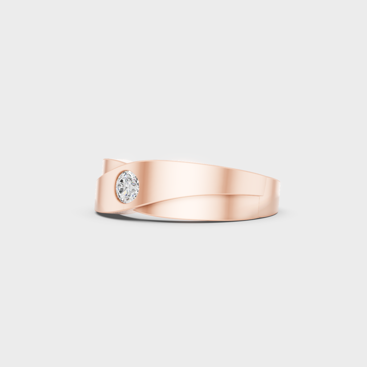 Distinctive 0.20 Carat Round-Cut Lab-Grown Diamond Men's Band in 18K Rose Gold.