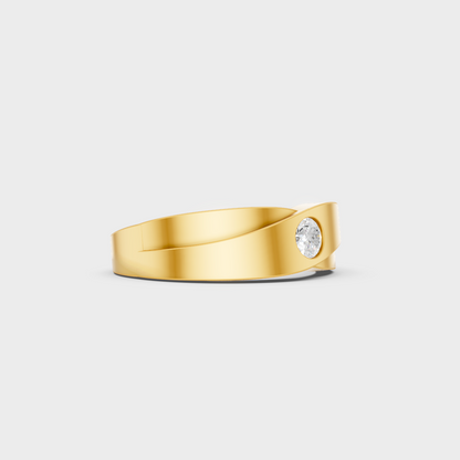 Custom 0.20 Carat Certified Lab-Grown Diamond Men's Band, handcrafted in 14K Yellow Gold.