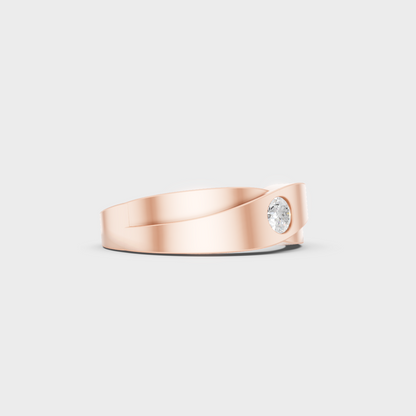 Stunning 0.20 Carat Round-Cut Lab-Grown Diamond Men's Band in a 14K Rose Gold setting.