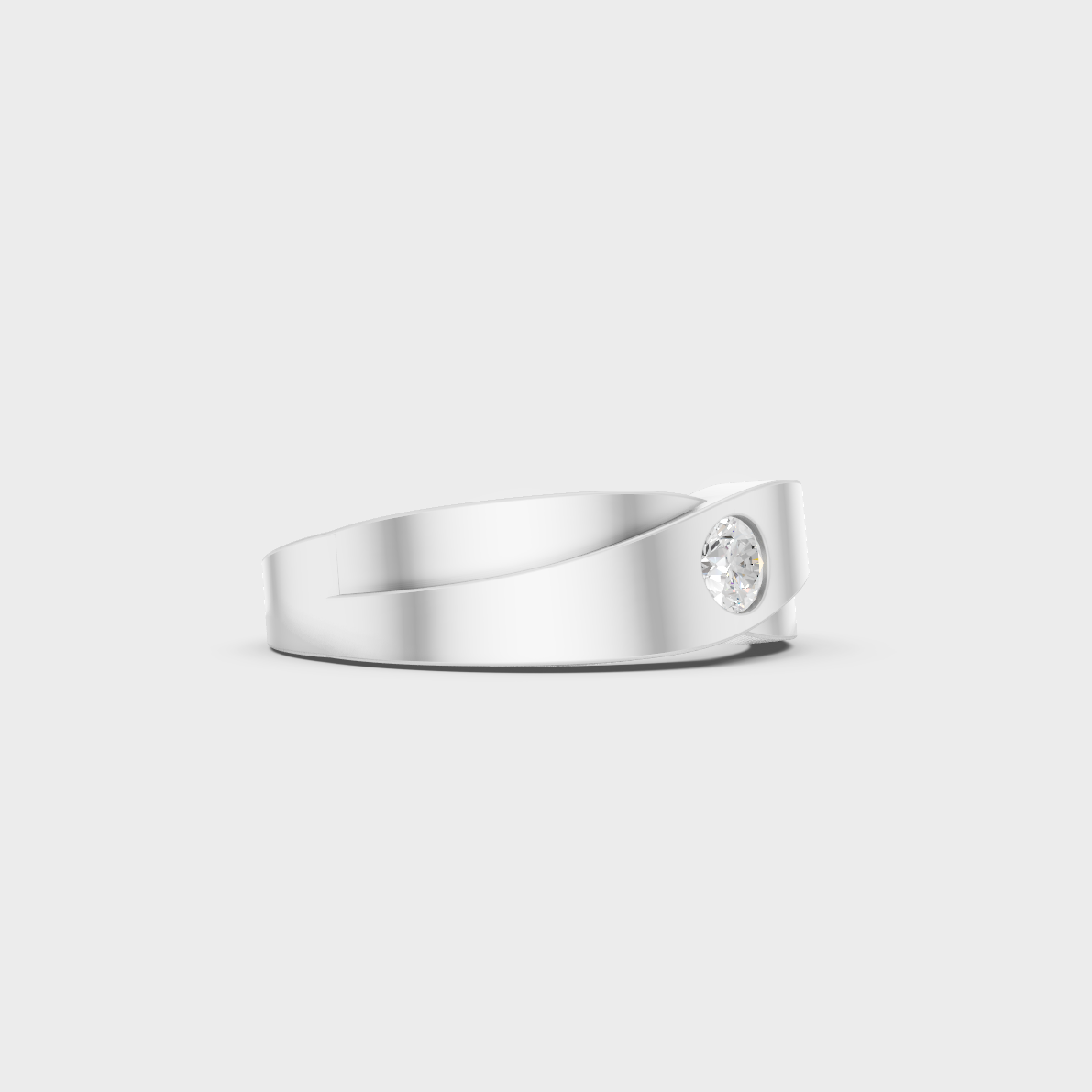 High-Durability 0.20 Ct Round Lab-Grown Diamond Men's Wedding Ring, premium 950 Platinum.