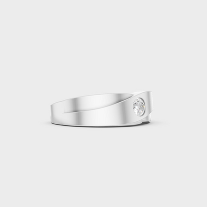 High-Durability 0.20 Ct Round Lab-Grown Diamond Men's Wedding Ring, premium 950 Platinum.