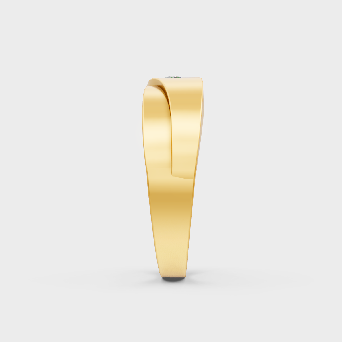 Close-Up View of 0.20 Ct Round Lab-Grown Diamond Men's Band with warm 18K Yellow Gold band.