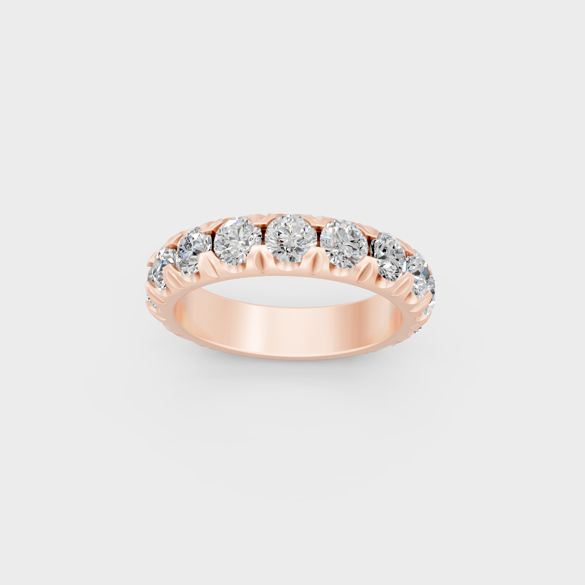 Ethical Luxury 2.25 Carat Round Lab-Grown Diamond Band, elegant statement in 18K Rose Gold.