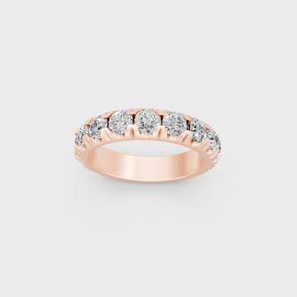 Ethical Luxury 2.25 Carat Round Lab-Grown Diamond Band, elegant statement in 18K Rose Gold.