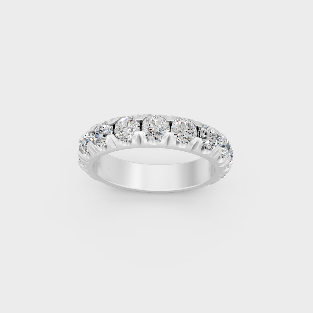 Luxury 2.25 Carat Round-Cut Lab-Grown Diamond Band, heavy-duty 950 Platinum setting.