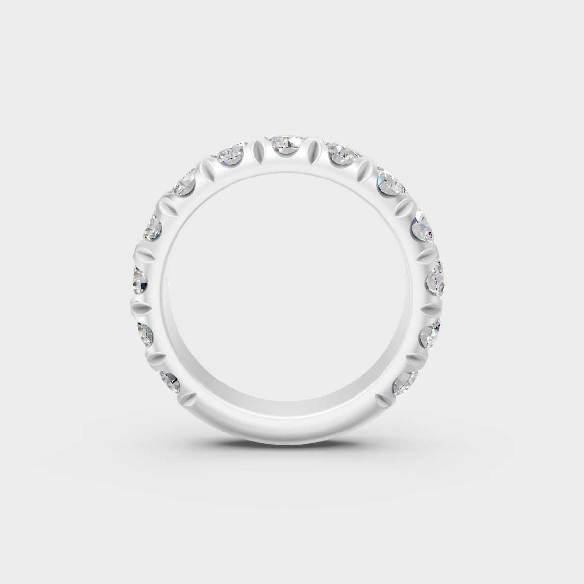 Sophisticated 2.25 Ct Round Lab-Grown Diamond Wedding Band with 14K White Gold setting.