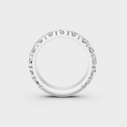 Sophisticated 2.25 Ct Round Lab-Grown Diamond Wedding Band with 14K White Gold setting.
