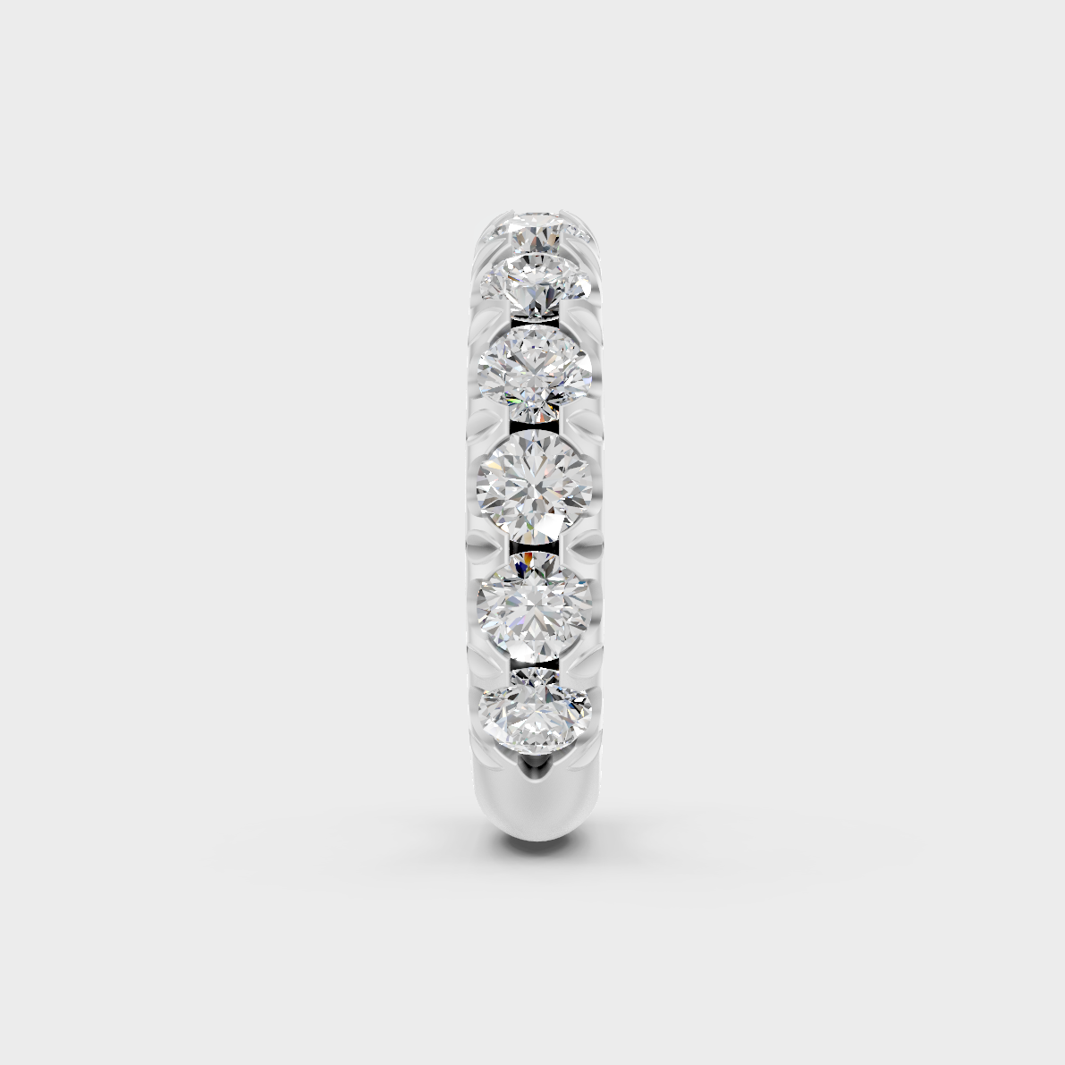 Certified 2.25 Carat Round-Cut Lab-Grown Diamond Band in 950 Platinum.