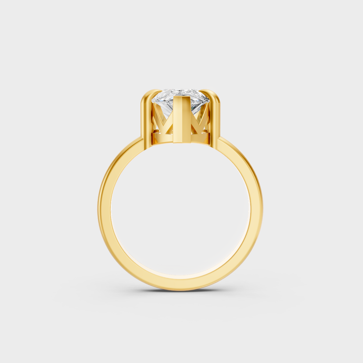 Luxury 2 Carat Pear Cut Solitaire Ring with brilliant styling in 9K Yellow Gold.