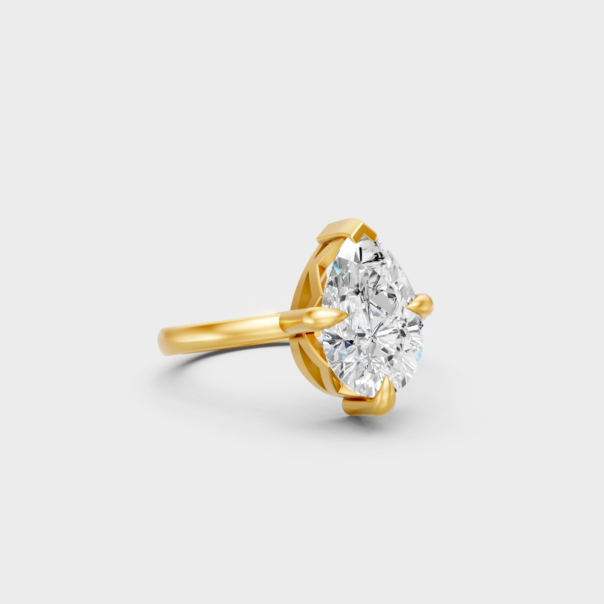Custom 2 Carat Certified Lab-Grown Diamond Solitaire Ring, handcrafted in 14K Yellow Gold.