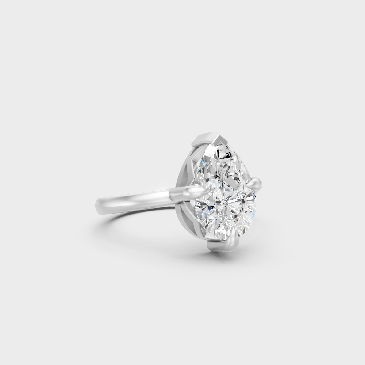 Premium 2 Carat Certified Lab-Grown Diamond Solitaire Ring, handcrafted in 14K White Gold.