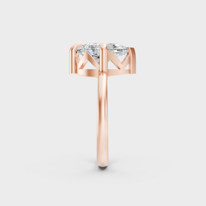 Ethical Luxury 2 Carat Pear Lab-Grown Diamond Solitaire Ring, elegant statement in 18K Rose Gold.