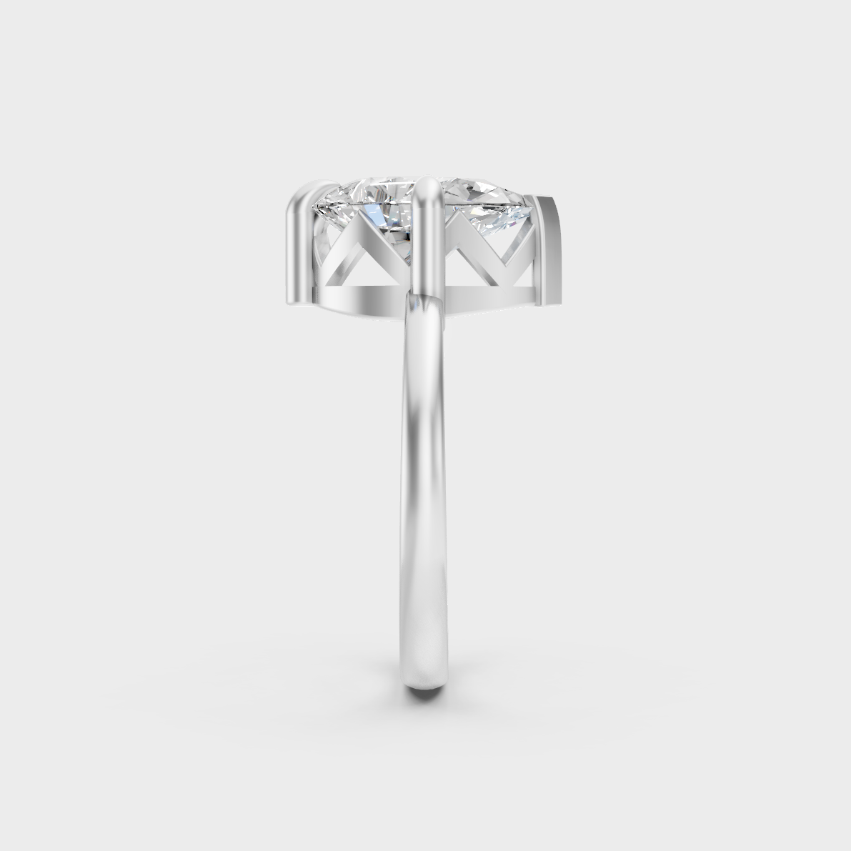 Modern 2 Carat Pear-Cut Lab-Grown Diamond Solitaire Ring in a sleek 9K White Gold design.