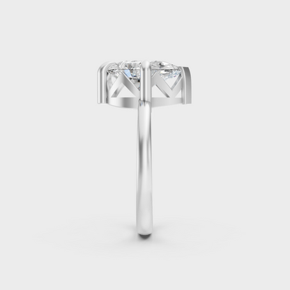 Modern 2 Carat Pear-Cut Lab-Grown Diamond Solitaire Ring in a sleek 9K White Gold design.