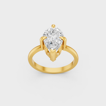 Majestic 2 Ct Pear Lab-Grown Diamond Engagement Ring in a polished 14K Yellow Gold setting.