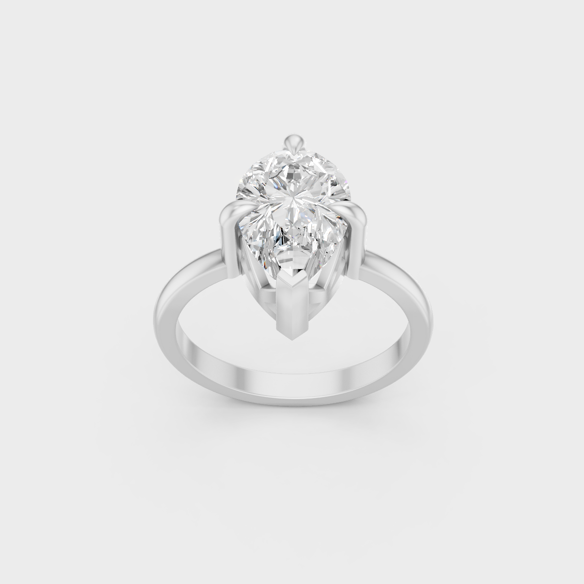 High-Durability 2 Ct Pear Lab-Grown Diamond Engagement Ring, premium 950 Platinum.