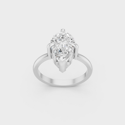 High-Durability 2 Ct Pear Lab-Grown Diamond Engagement Ring, premium 950 Platinum.
