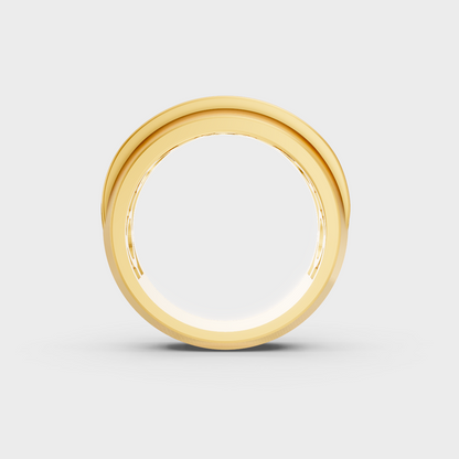 Luxury 1.82 Carat Round Cut Mens Band with brilliant styling in 9K Yellow Gold.