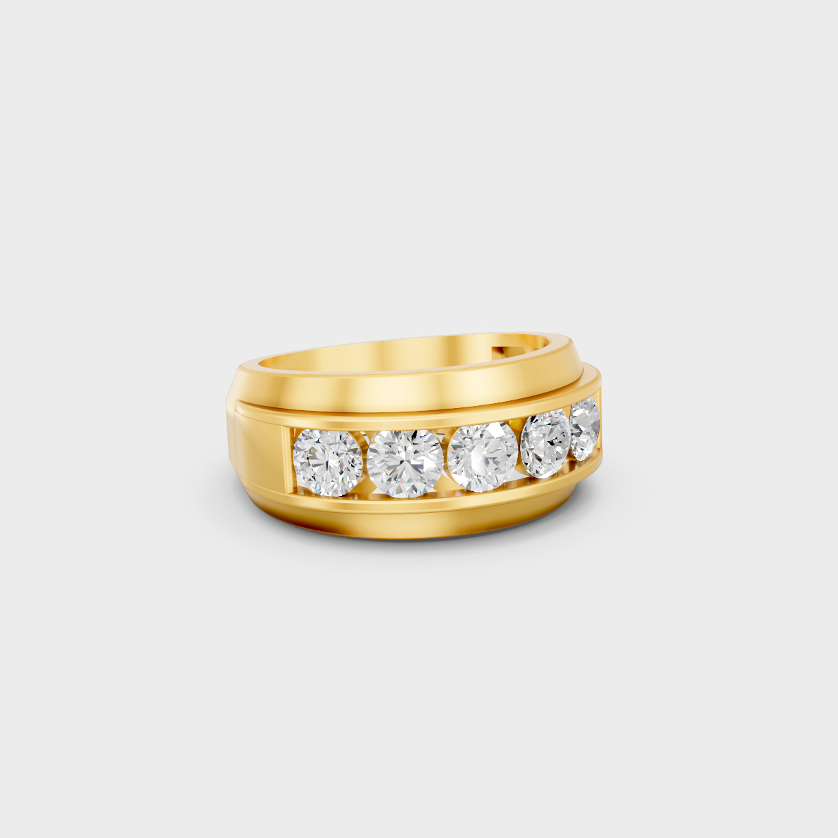 Custom 1.82 Carat Certified Lab-Grown Diamond Men's Band, handcrafted in 14K Yellow Gold.
