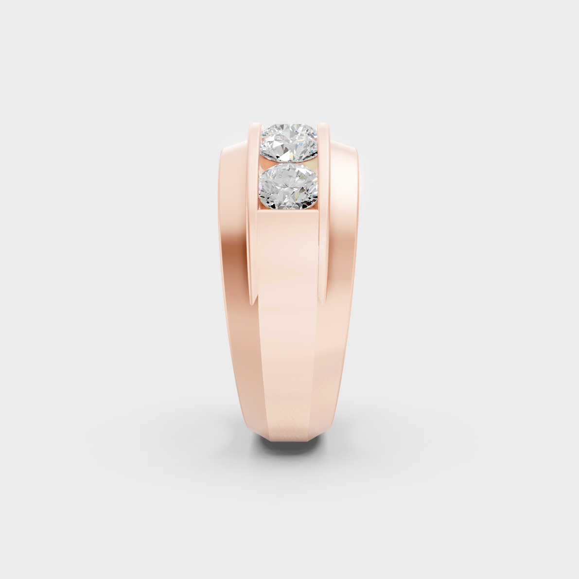 Ethical Luxury 1.82 Carat Round Lab-Grown Diamond Men's Band, elegant statement in 18K Rose Gold.